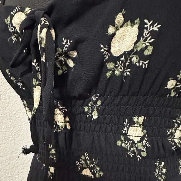 Reformation Linley Black Floral Mini Dress - Size 4 - Picture 8 of 10